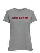 2Nd Lover Tops T-shirts & Tops Short-sleeved Grey 2NDDAY