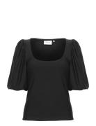 Rifagz Balloon Top Tops T-shirts & Tops Short-sleeved Black Gestuz