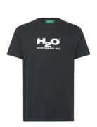 Logo Tee Tops T-shirts Short-sleeved Black H2O