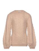 Pullover Ls Knit Tops Knitwear Pullovers Beige Minymo