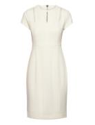 Scuba Crepe Ss Cut Out Dress Kort Klänning White Calvin Klein