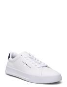 Th Court Leather Grain Ess Låga Sneakers White Tommy Hilfiger