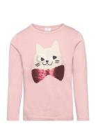 Top L S Placement Print Cat Wi Tops T-shirts Long-sleeved T-shirts Pin...