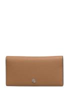 Lauren Ralph Lauren Crosshatch Leather Slim Wallet Brun