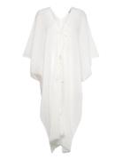 Semi-Transparent Kaftan With Bows Beach Wear White Mango