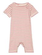 Petit Piao Jumpsuit S/S Modal Striped Rosa