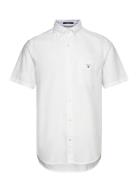 Reg Oxford O.shield Ss Shirt Tops Shirts Short-sleeved White GANT