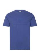 Reg Tonal Shield Ss T-Shirt Tops T-shirts Short-sleeved Blue GANT