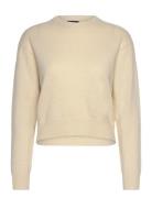 Polo Ralph Lauren Wool-Blend Cropped Crewneck Sweater Beige