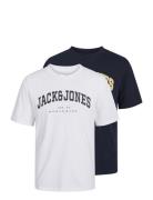 Jack & J S Jjecaleb Varsity Tee Ss O-Neck 2Pk Mp Vit