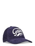 GANT Logo Washed Cord Cap Marinblå