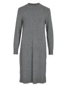 Viril Crew Neck L/S Midi Dress - Noos Knälång Klänning Grey Vila