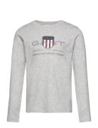 GANT Archive Shield Ls T-Shirt Grå