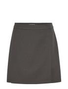 Vitolga Short Hw Wrap Skirt Kort Kjol Grey Vila
