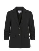 Vila Vimary 3/4 Ruching Blazer Svart