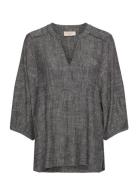 Fqjolene-Blouse Tops Blouses Short-sleeved Grey FREE/QUENT