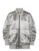 Stella Nova Heavy Shiny Bomber Jacket Silver