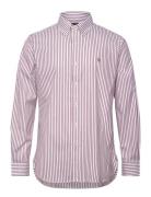Custom Fit Striped Pinpoint Oxford Shirt Tops Shirts Business Burgundy...