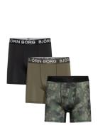 Performance Boxer 3P Boxerkalsonger Khaki Green Björn Borg