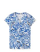 Tom Tailor T-Shirt Blouse Alloverprinted Blå