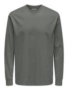 Onsfred Life Ls Tee Noos Tops T-shirts Long-sleeved Grey ONLY & SONS