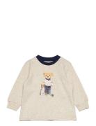 Ralph Lauren Baby Polo Bear Cotton Jersey Long-Sleeve Tee Beige