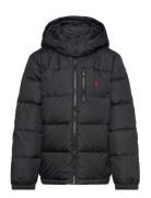 Ripstop Down Hooded Jacket Fodrad Jacka Black Ralph Lauren Kids