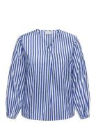 Carabel Life 3/4 V-Neck Top Wvn Tops Blouses Long-sleeved Blue ONLY Ca...