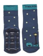 Night Dog Socks W. Anti-Slip Strumpor Non-slip Blue Melton