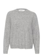 Kamalene Open Back Pullover Tops Knitwear Jumpers Grey Kaffe