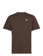 Knowledge Cotton Apparel Loke Badge Tee - Regenerative Orga Brun