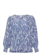 Kcalona Blouse Tops Blouses Long-sleeved Blue Kaffe Curve