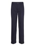 Lauren Ralph Lauren Pleated Wool-Blend Crepe Pant Marinblå