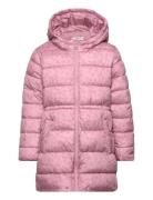 Mango Quilted Long Coat Rosa