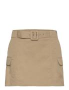 Cargo Mini-Skirt With Belt Kort Kjol Brown Mango