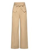 Mango Paperbag Trousers With Belt Beige