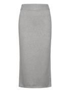 Mango Ribbed Midi Skirt Grå