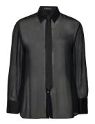 Mango Tie Shirt With Satin Details Svart