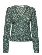 Mango V-Neckline Blouse Blå