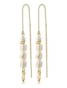 Pilgrim Berthe Pearl Chain Earrings Guld