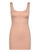 Seamless Dress With Straps Kort Klänning Beige Mango