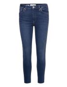 Mango Skinny Cropped Jeans Blå