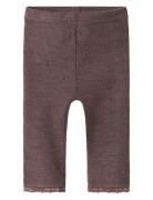 Nbfwang Wool Needle Legging Solid Noos Bottoms Leggings Brown Name It