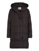 Calvin Klein Lw Padded Funnel Neck Wrap Coat Svart