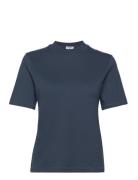 Filippa K Mock Neck Tee Marinblå