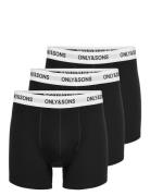 ONLY & SONS Onsfitz Solid Black Boxer 3Pack Noos Svart