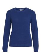 Vila Vidalo O-Neck L/S Knit Top- Noos Blå