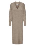 ONLY Onlnew Tessa L/S Midi V Dress Knt Noos Beige