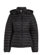 Calvin Klein Lw Padded Smocking Jacket Svart