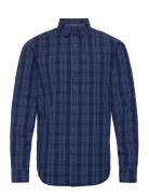 Original Penguin Ls Cttn Indigo Plaid Blå